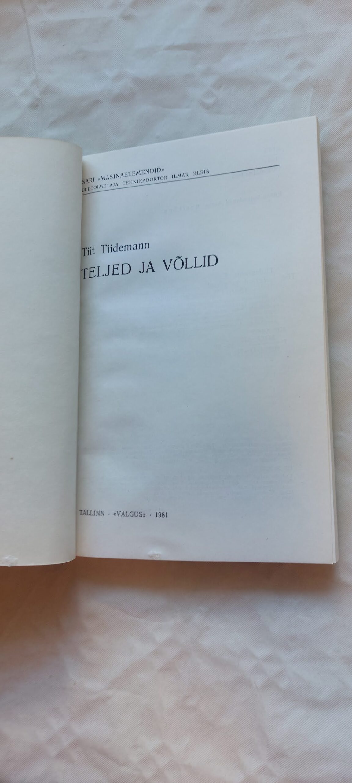 Masinaelemendid. Teljed ja võllid. Tiit Tiidemann. 1981 - Pilt 2