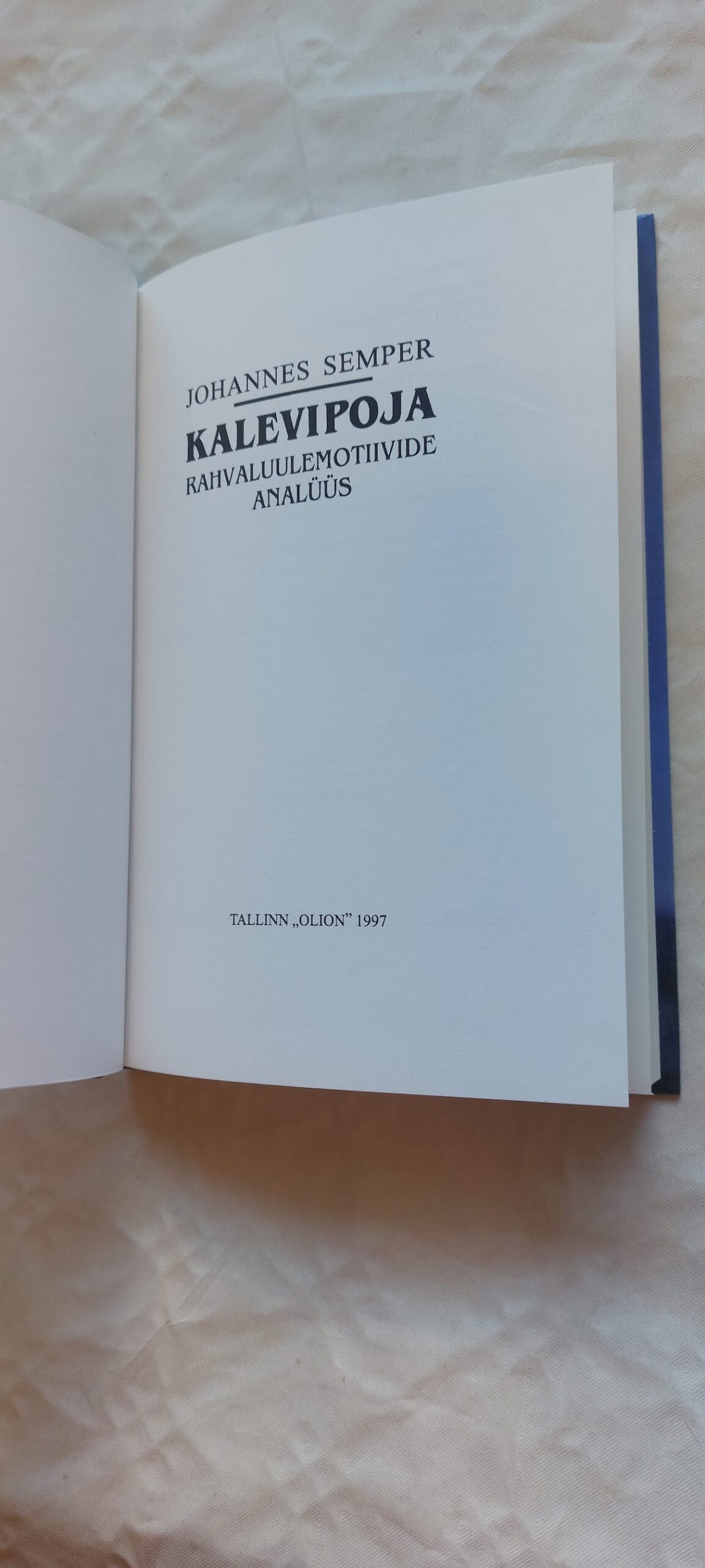 Kalevipoja rahvaluulemotiivide analüüs. Johannes Semper. 1997 - Pilt 2