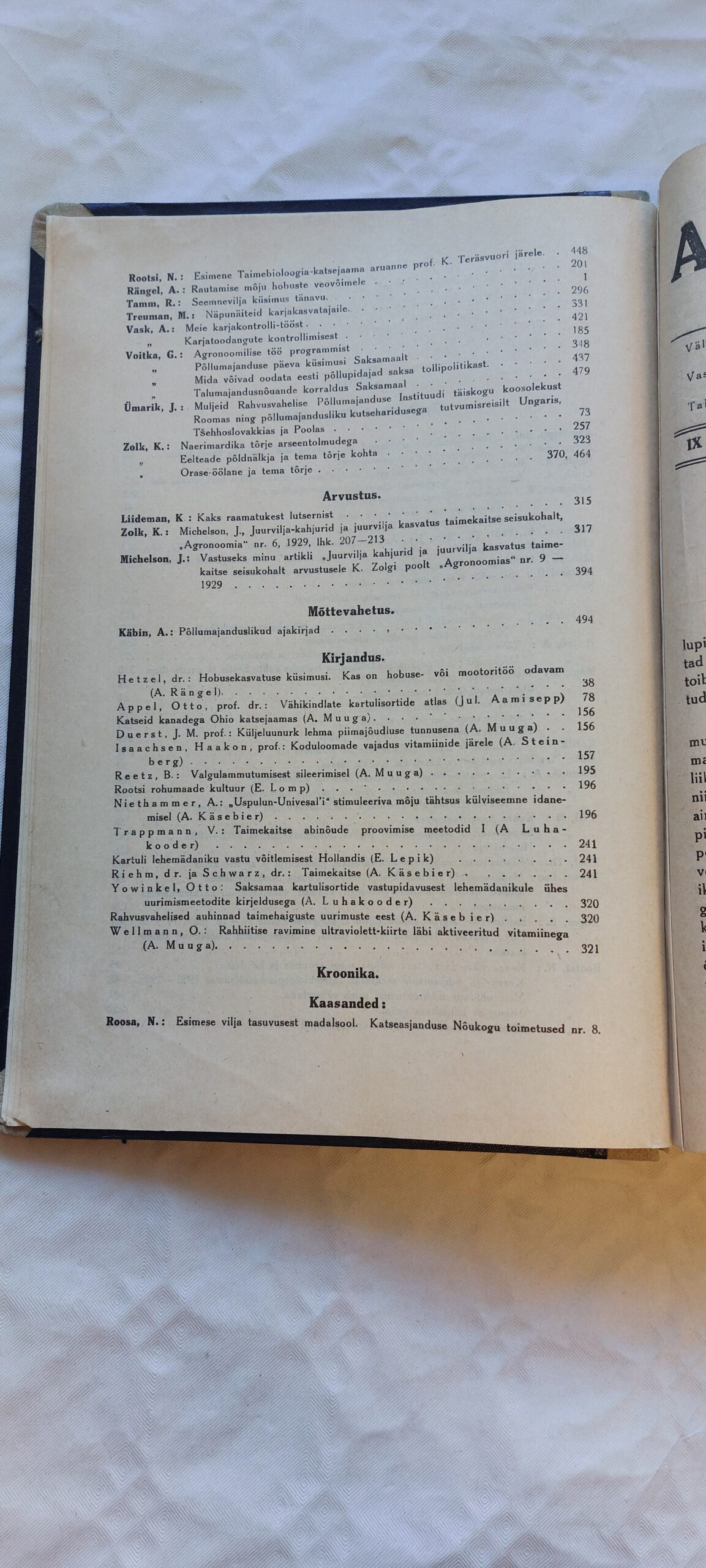 Agronoomia. Põllumajanduslik ajakiri. IX aastakäik 1929. - Pilt 4