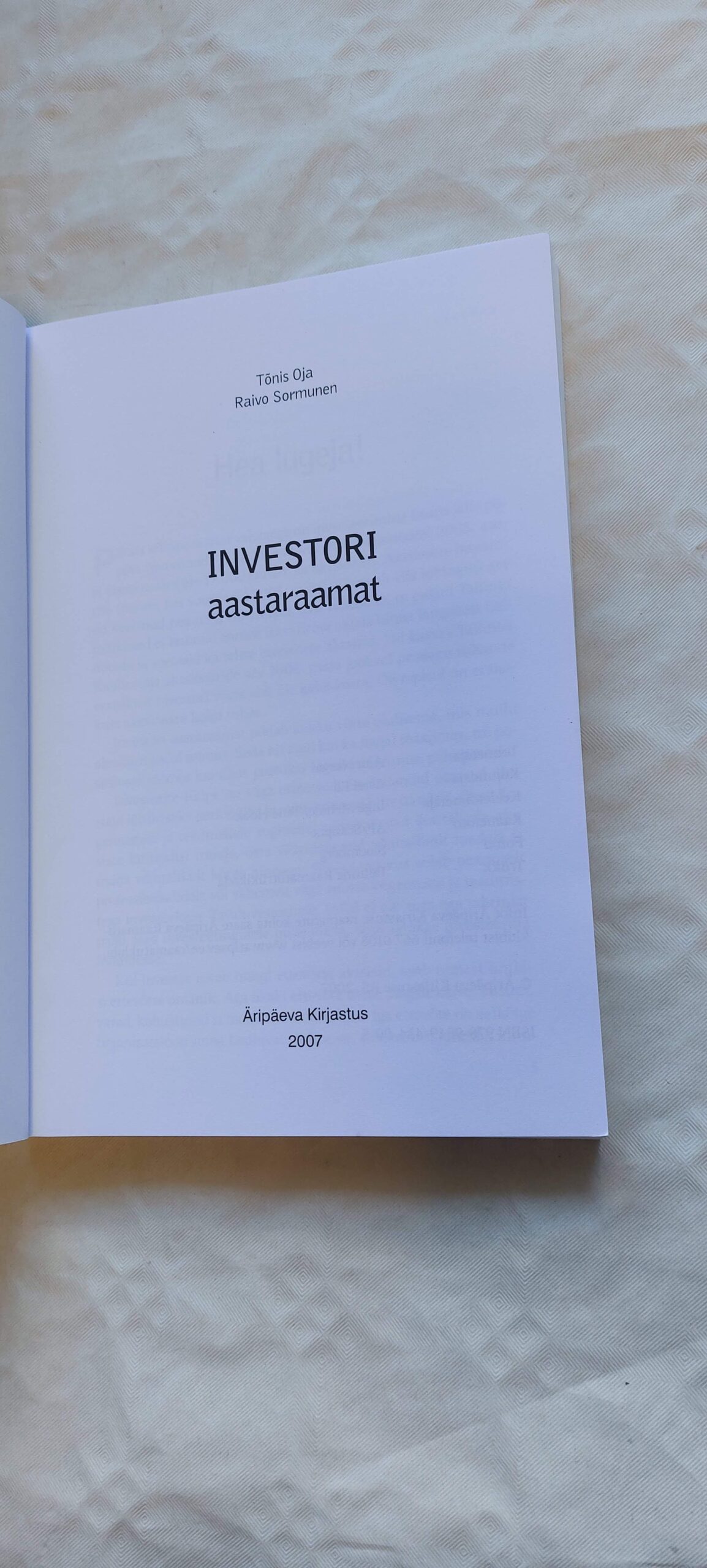 Investori aastaraamat. Tõnis Oja, 2007 - Pilt 2