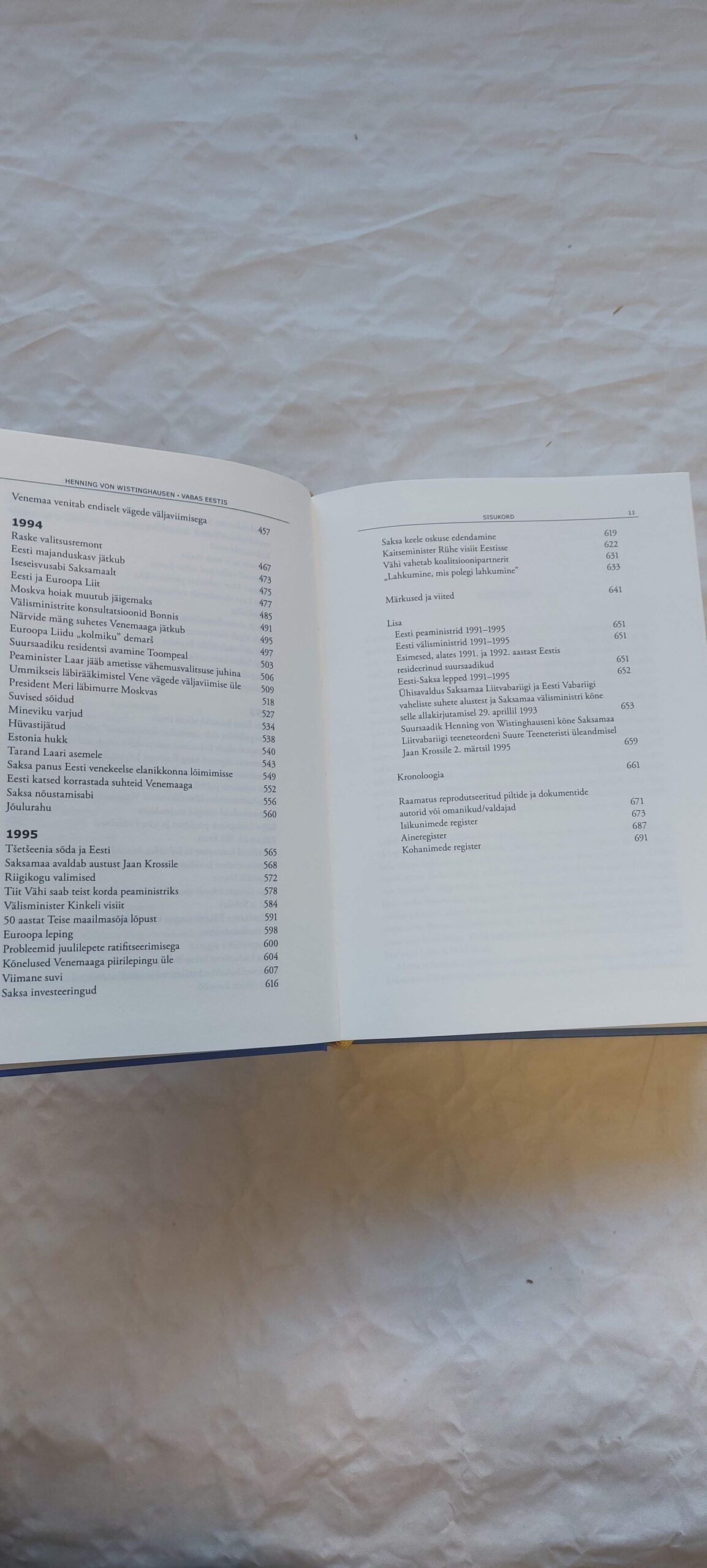 Vabas Eestis. Esimese Saksa suursaadiku mäletused 1991-1995. Henning von Wistinghausen. 2008 - Pilt 5