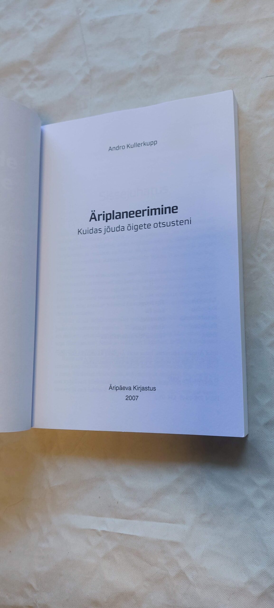 Äriplaneerimine. Andro Kullerkupp. 2007 - Pilt 2